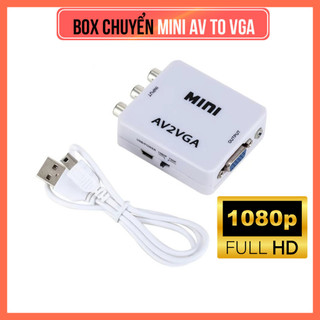 Thiết Bị Chuyển Đổi Mini AV Sang VGA – Hỗ Trợ Full HD 1080P@60Hz – Kết Nối Đầu AV Ra VGA
