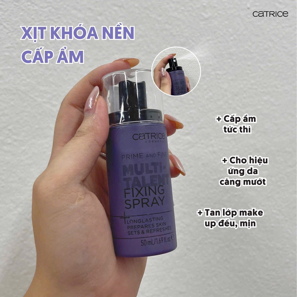 Xịt khoáng khóa nền - chống trôi Make up Catrice (tím) 50ml