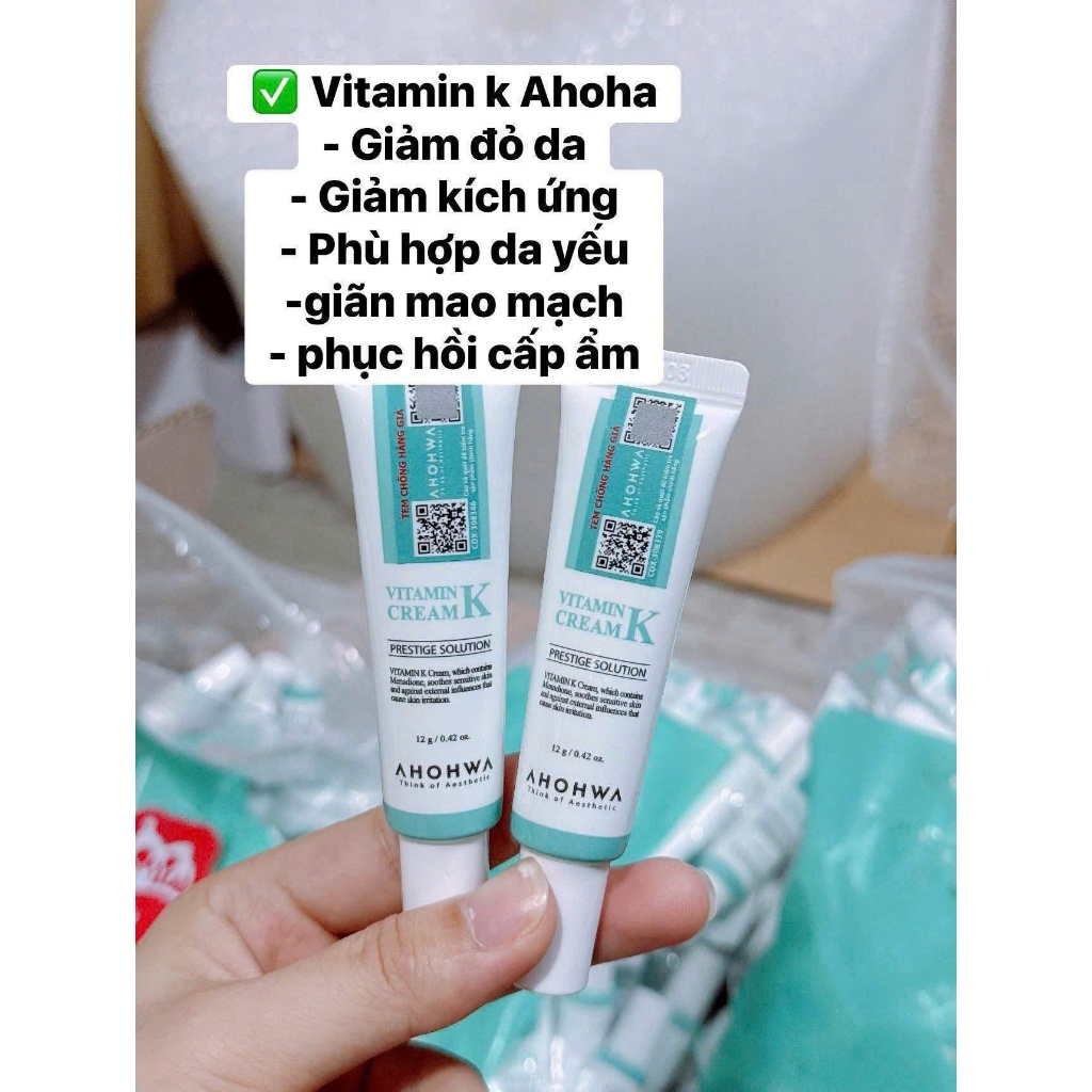 [ĐẠI LÝ CHÍNH HÃNG] Kem Dưỡng Phục Hồi Ahohwa Vitamin K Cream - Phục Hồi Da Mỏng Đỏ, Giãn Mao Mạch, Làm Dịu Da