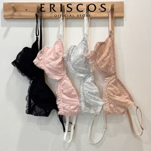 Bộ đồ lót Eriscos áo cup chéo có gọng không mút nâng quả áo nhỏ tạo khe sâu dáng V-Line quyến rũ dáng quần basic