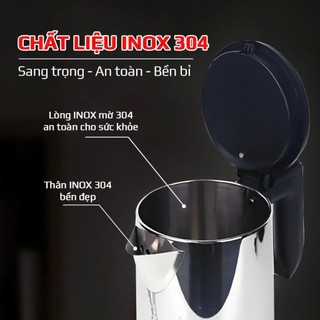 Bình Đun Siêu Tốc Inox 304 Mờ Osaka KT-1820 1.8L 1500W – Đun Nước Nhanh, Tự Ngắt