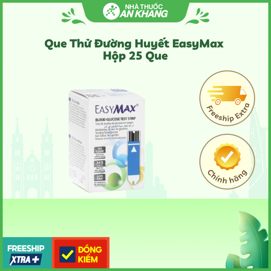 Que thử đường huyết EasyMax hộp 25 que