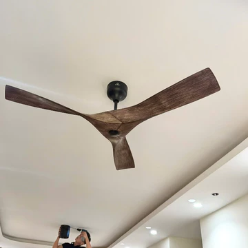 Quạt trần 3 cánh,Quạt trần giả vân gỗ sải cánh 1m32 cho chung cư,quán cafe,nhà hàng động cơ DC inverter lõi đồng siêu êm