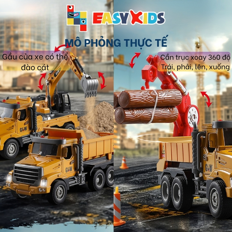 Xe đồ chơi xe tải lớn tỷ lệ 1:46 xe đồ chơi, xe kỹ thuật hợp kim, cần cẩu