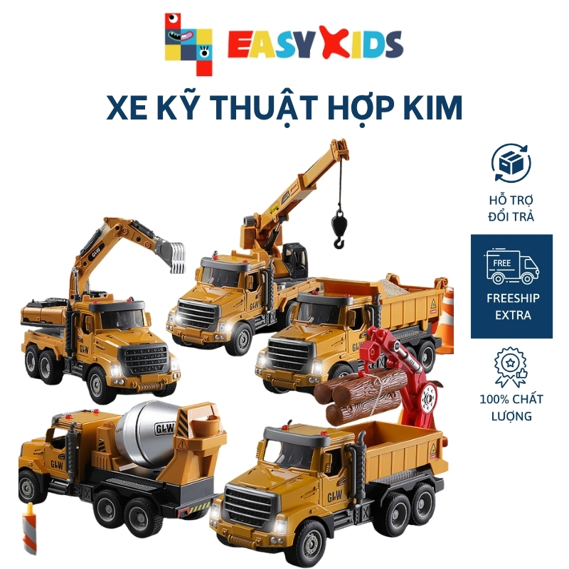 Xe đồ chơi xe tải lớn tỷ lệ 1:46 xe đồ chơi, xe kỹ thuật hợp kim, cần cẩu