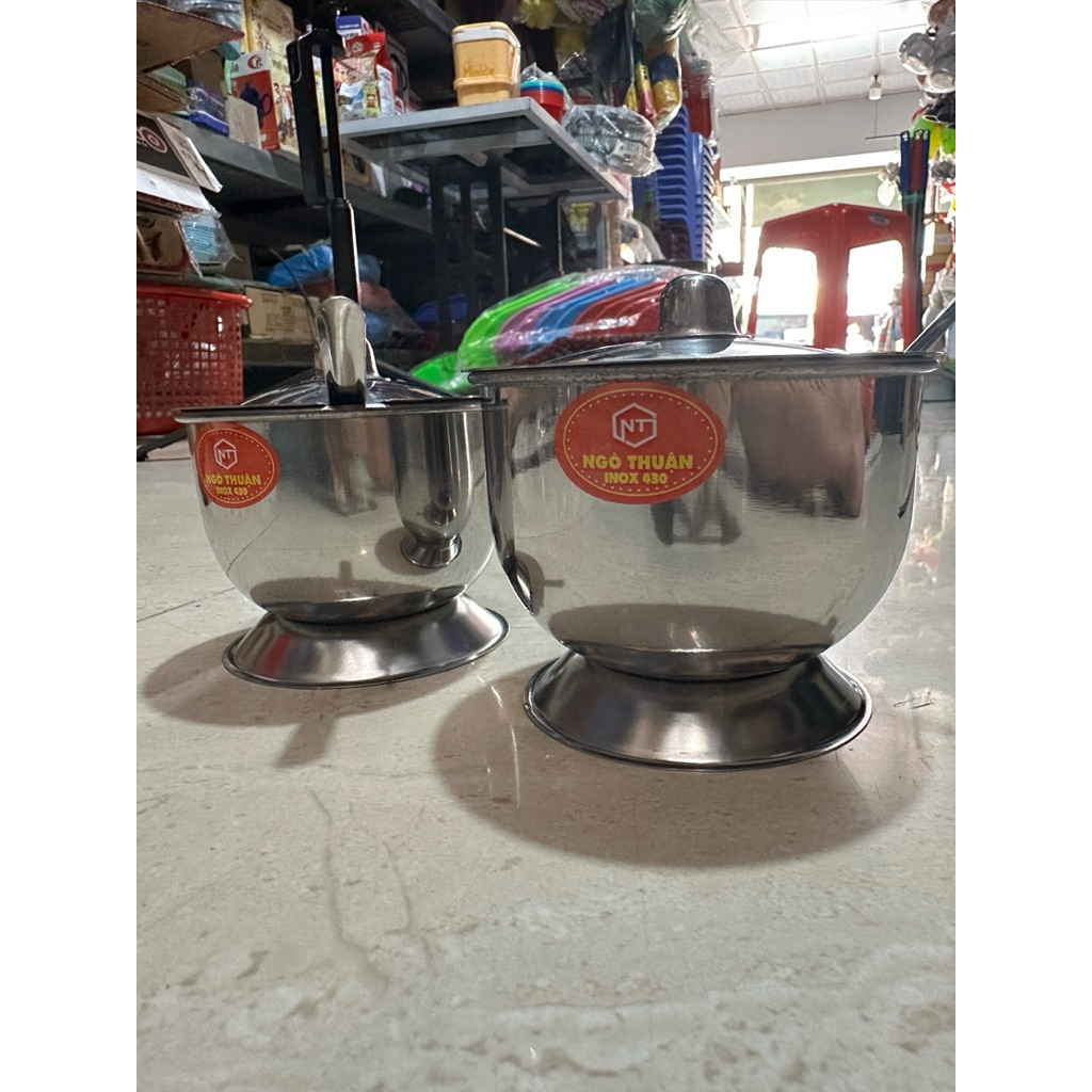 Hũ Đựng Gia Vị , Satế Chất Liệu Làm Bẳng Inox Sáng Bóng Cao Cấp 2 Size Lớn , Nhỏ