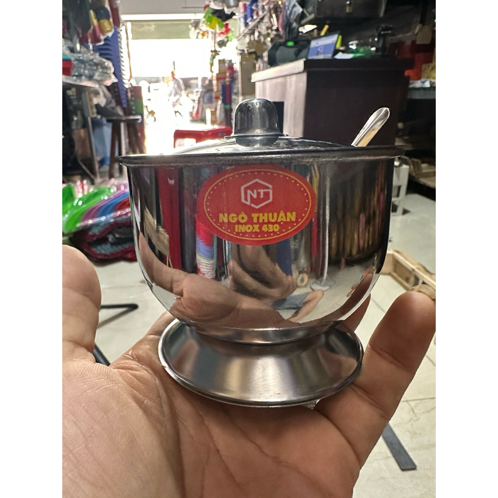 Hũ Đựng Gia Vị , Satế Chất Liệu Làm Bẳng Inox Sáng Bóng Cao Cấp 2 Size Lớn , Nhỏ