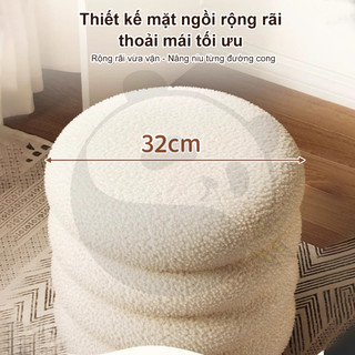 Ghế trang điểm 2/3/4 tầng đôn tròn lông xù siêu mềm Có thể sử dụng làm ghế thay giày ghế phòng khách