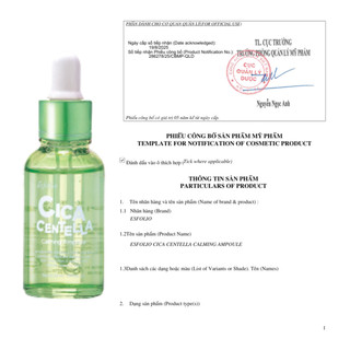 [cty] Esfolio Cica Centella Calming Ampoule (30Ml) – Ampoule Cica Hỗ Trợ Làm Dịu Da Serum Da Nhạy Cảm