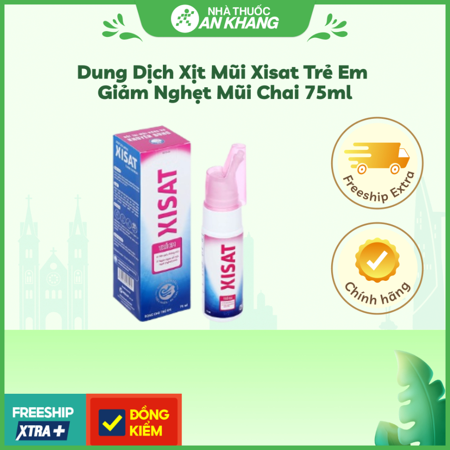 Dung dịch xịt mũi Xisat Trẻ Em giảm nghẹt mũi chai 75ml