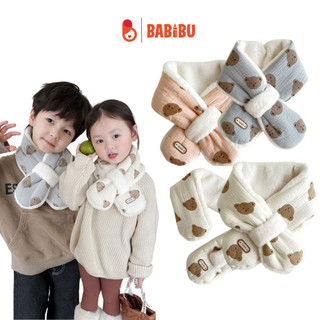 Khăn quàng cổ, khăn lông thỏ, khăn gấu ấm áp, gắn họa tiết dễ thương cho bé
