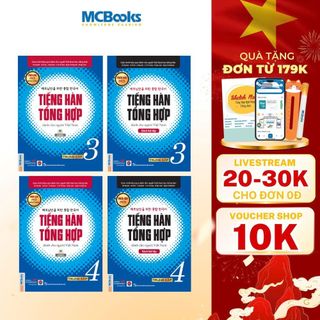 Sách - Combo Tiếng Hàn tổng Hợp Trung cấp 3 và 4 (Giáo trình Bản Màu + SBT) MCBooks