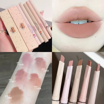 CappuviniChì kẻ viền môi chống nước, son nude lì, chống lem và hiệu ứng làm đầy môi thiên nhiên