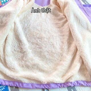 Áo khoác lót lông kuromi cho bé gái,lót lông dày dặn,giữ ấm tốt. áo chống gió,cản nước,size từ 15 đến 40kg.