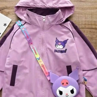 Áo khoác lót lông kuromi cho bé gái,lót lông dày dặn,giữ ấm tốt. áo chống gió,cản nước,size từ 15 đến 40kg.