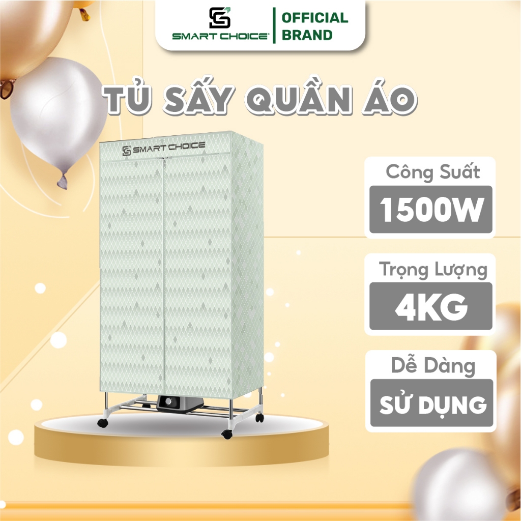 Tủ Sấy Quần Áo SmartChoice SCG-TS002, Sấy 15-20kg Quần Áo, Sấy Khô, 1m5 1500W