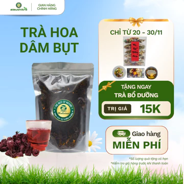 Trà Hoa Dâm Bụt HALITEA Hibiscus Túi Zip 100g, Trà Túi Tam Giác Hũ 15 Túi X 3gr