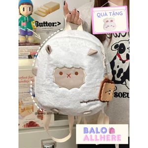 BaLo (XINHXINH) [ORDER] Balo/ Túi Đeo Chéo Vải Nhung Hình Cừu Cute BL251