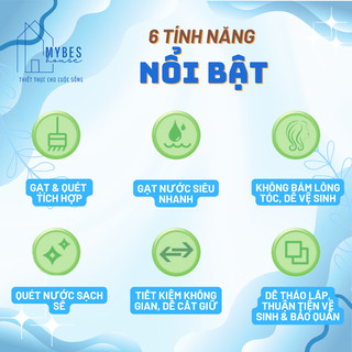 Bán lẻ quét gạt nước sàn nhà vệ sinh kính đa năng tổng cộng 2 dải silicon cán inox có thể thu gọn