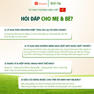 Dầu Massage Cho Bé Khuynh Diệp Thái An Hương Hoa/Hương Phấn Phiên Bản Nâng Cấp
