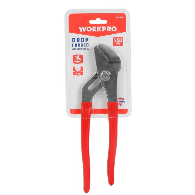 Kìm mỏ quạ/ kìm nước/ kìm răng trượt 250mm (10 inch) WORKPRO WP231010 dùng để kẹp, giữ, vặn ống nước, bu lông...