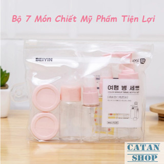 Set 7 Dụng Cụ Chiết Mỹ Phẩm Nhỏ Gọn Tiện Lợi Mang Theo Du Lịch, Dùng Văn Phòng, Bộ 7 Chiết Mỹ Phẩm