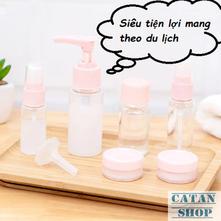Set 7 Dụng Cụ Chiết Mỹ Phẩm Nhỏ Gọn Tiện Lợi Mang Theo Du Lịch, Dùng Văn Phòng, Bộ 7 Chiết Mỹ Phẩm