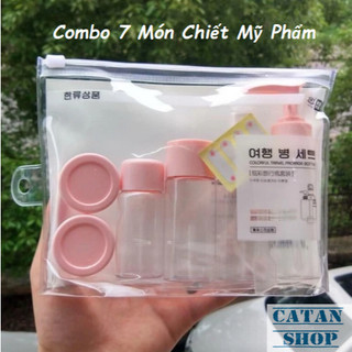 Set 7 Dụng Cụ Chiết Mỹ Phẩm Nhỏ Gọn Tiện Lợi Mang Theo Du Lịch, Dùng Văn Phòng, Bộ 7 Chiết Mỹ Phẩm