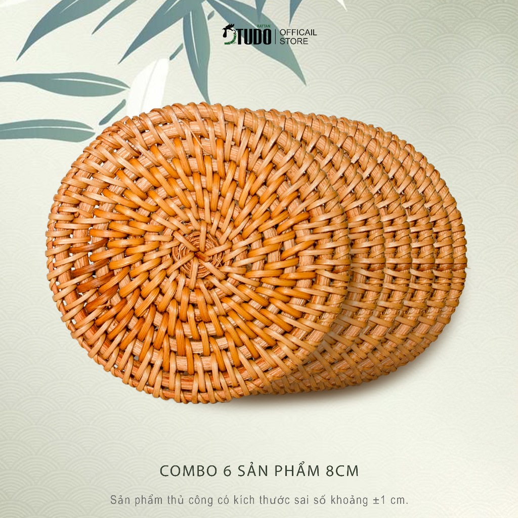 TudoRattan - Combo 6 Lót Ly Mây Tre Đan LL01 Cao Cấp - Phụ Kiện Decor Quán Cà Phê – Khách Sạn