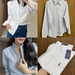 Áo sơ mi oxford nữ dáng rộng sọc xanh – trắng thoáng mát mặc đi học đi làm hàng xuất hot hit 2025