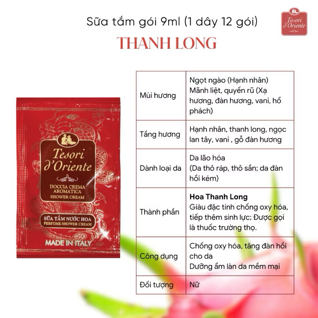 Sữa tắm Tesori dạng gói 9ml bán lẻ gói [hàng chính hãng] hoả tốc