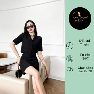 Set váy cộc tay phong cách công sở hàng thiết kế cao cấp KANETEE Eva hamichi