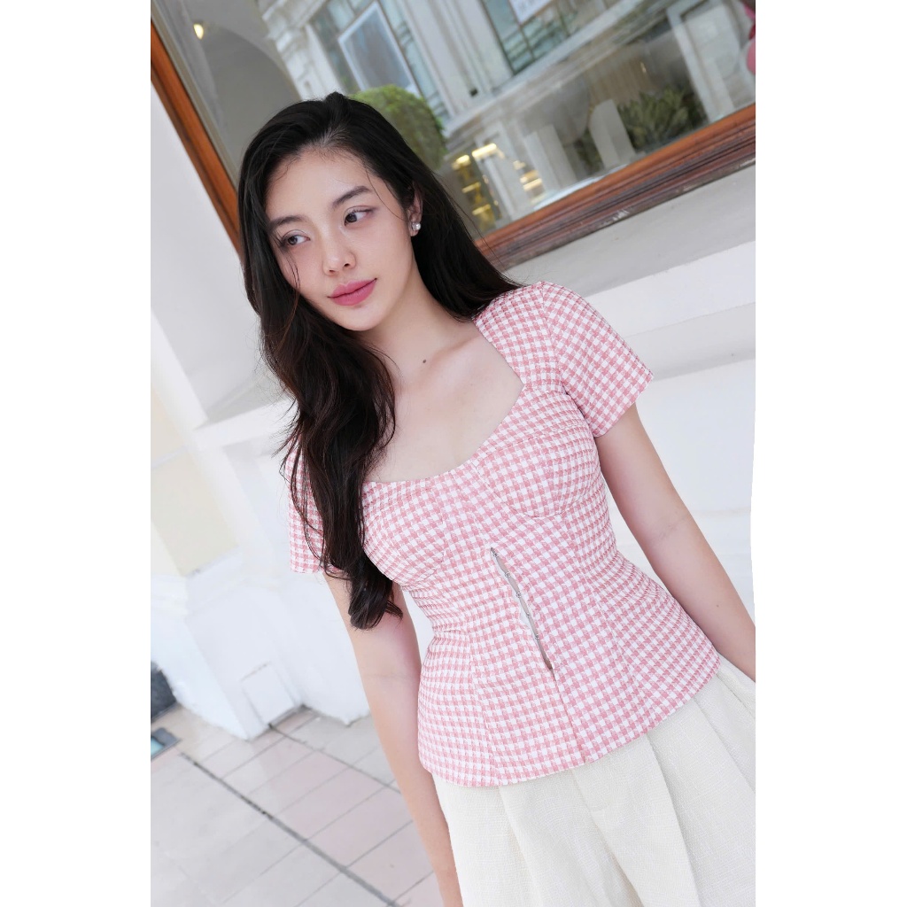Orli Label | Ciel Shirt | Áo caro be/đen/hồng (mặc được 2 kiểu)