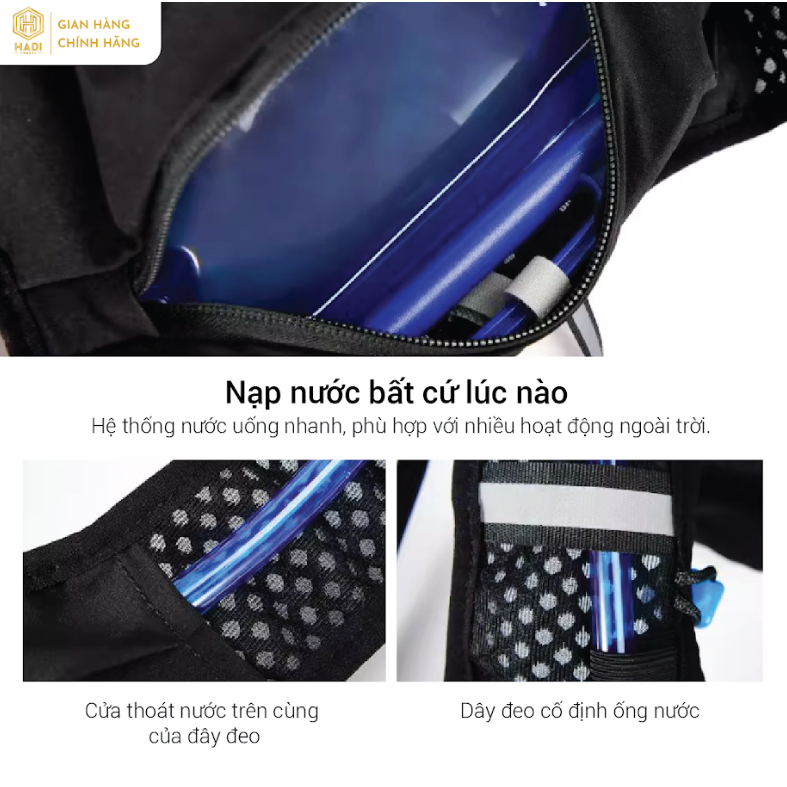balo leo núi cho nam nữ balo thể thao, vest nước chạy bộ  đạp xe trekking thể tích đựng đồ tới 10L B75