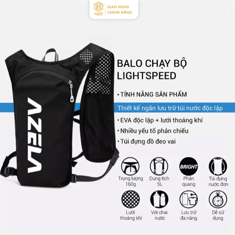 balo leo núi cho nam nữ balo thể thao, vest nước chạy bộ  đạp xe trekking thể tích đựng đồ tới 10L B75