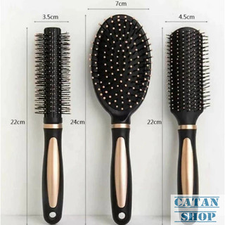 Bộ 3 Lược Chải Gỡ Rối Tạo Kiểu Salon Gồm Lược Thẳng, Lược Tròn, Lược Oval Chuyên Dụng Chống Rụng Tóc
