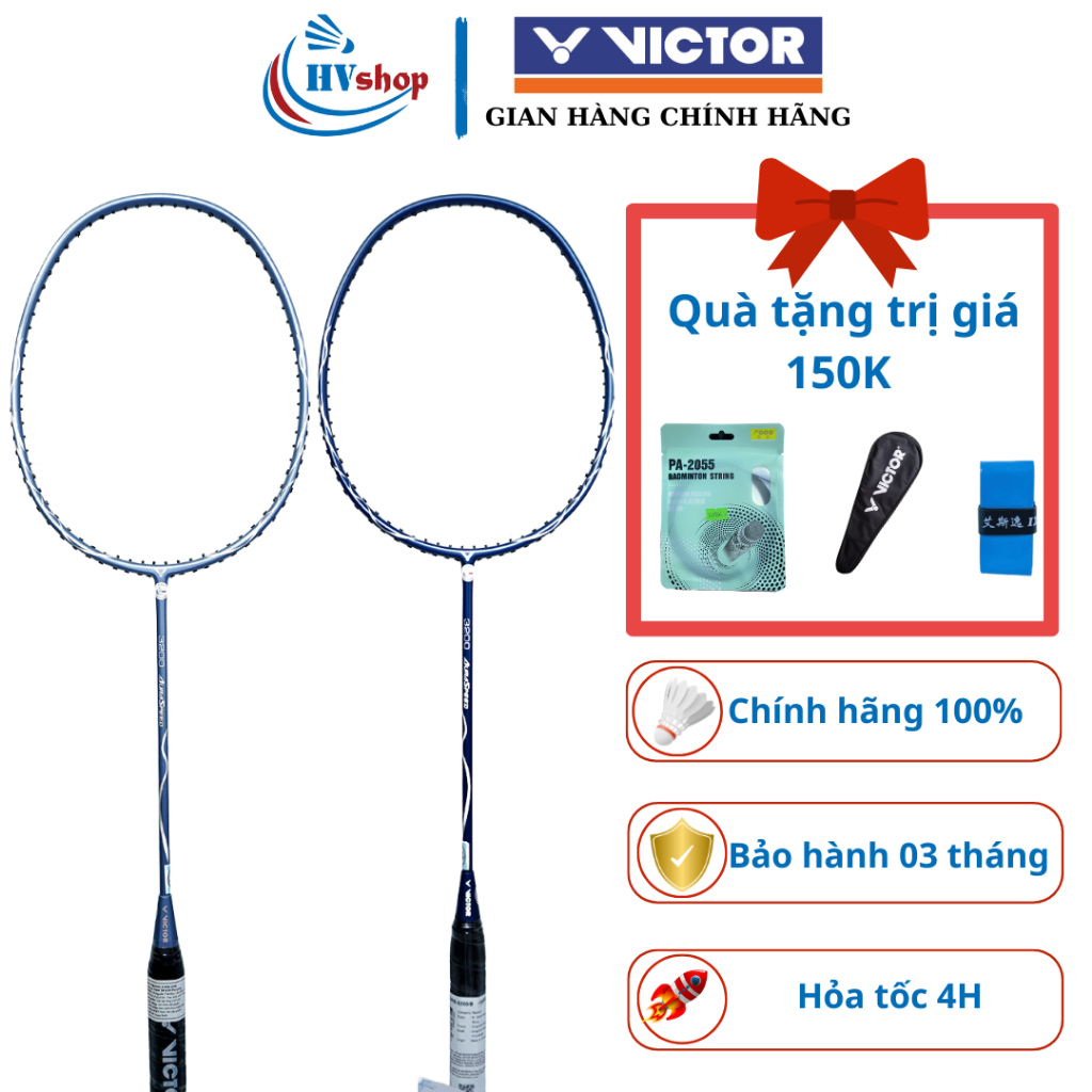 Vợt cầu lông Victor Auraspeed 3200 chính hãng, tặng 03 món quà, bảo hành 03 tháng - HVShop