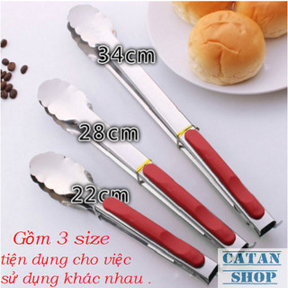 Combo 3 kẹp nướng BBQ có khóa gài/ không gài. Tay cầm ABS chống nóng, kẹp nướng thịt, gắp bánh siêu tiện dụng