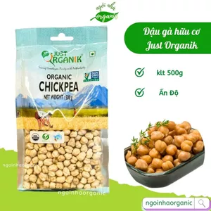 Đậu gà hữu cơ hạt to mẩy Just Organik - Organic Chickpea - nấu cháo, ăn dặm, nấu sữa