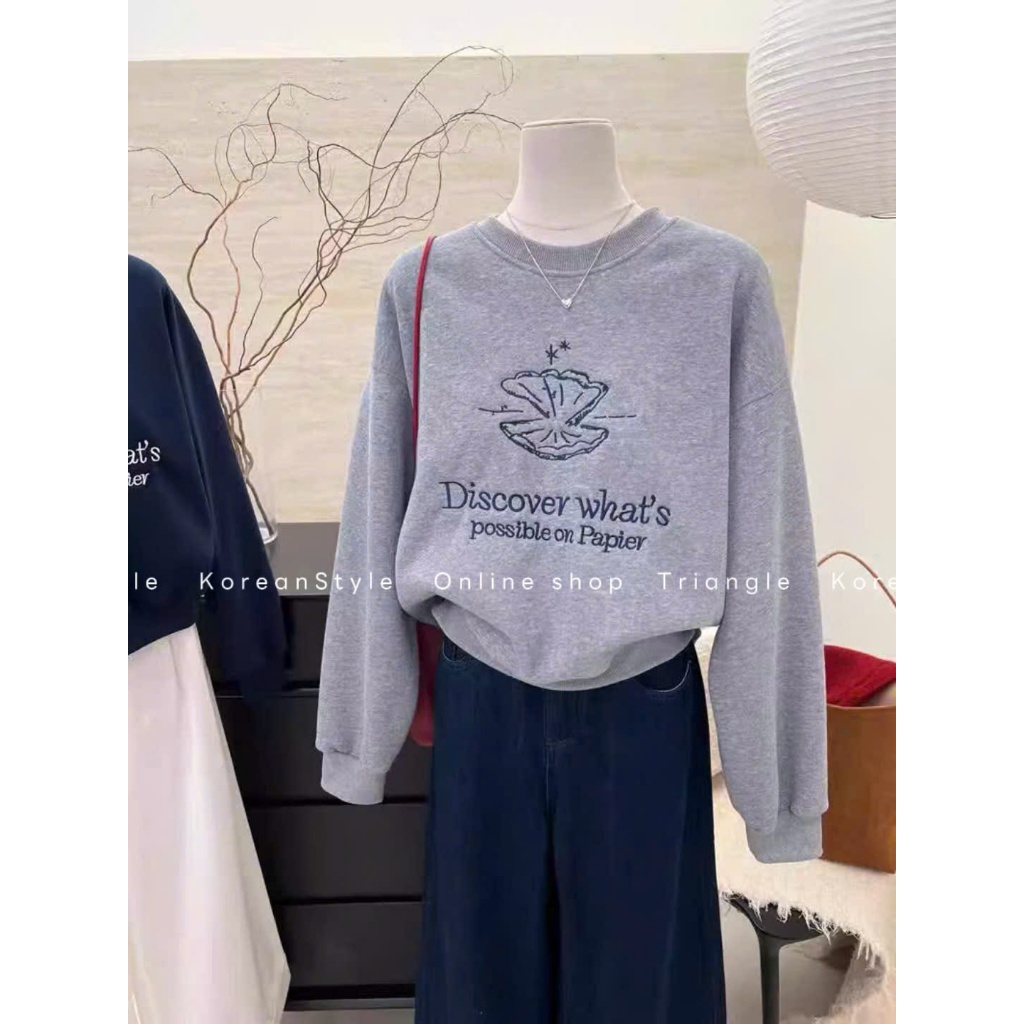 TRIANGLE - Cutie Sweater (Cân nhắc kỹ, return is not welcomed)- Áo nỉ in hình Hàn Quốc chần bông phong cách Hàn Quốc