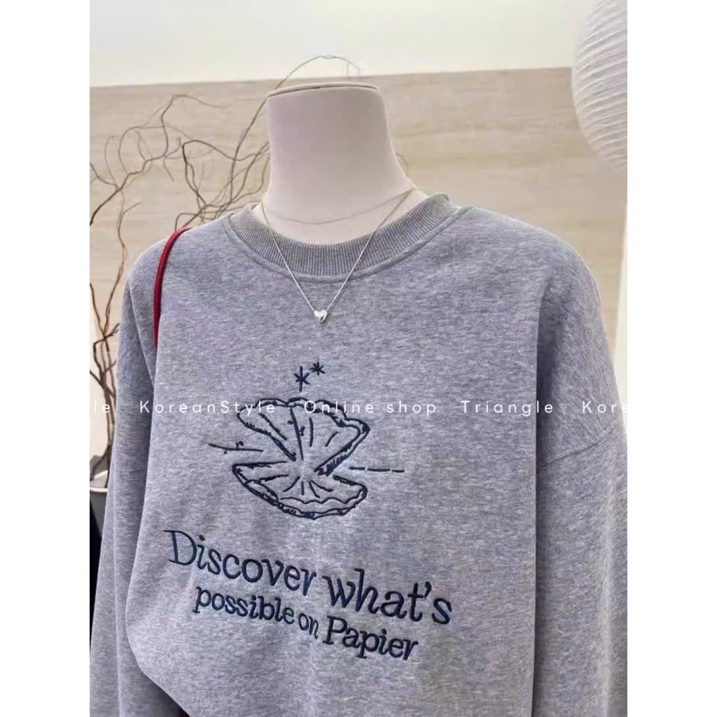 TRIANGLE - Cutie Sweater (Cân nhắc kỹ, return is not welcomed)- Áo nỉ in hình Hàn Quốc chần bông phong cách Hàn Quốc