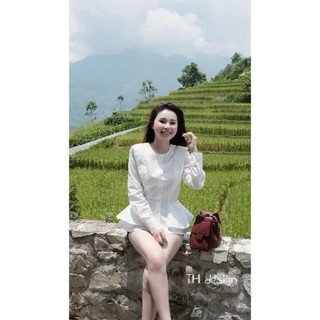 [ẢNH THẬT] ÁO SƠ MI THÔ DÁNG PEPLUM ASMTDP