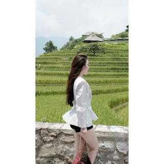 [ẢNH THẬT] ÁO SƠ MI THÔ DÁNG PEPLUM ASMTDP