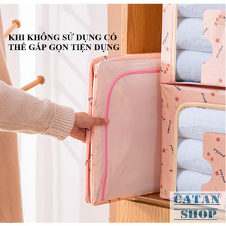 Hộp Đựng Quần Áo Chăn Màn Khung Thép, túi chăn màn khung thép Cao Cấp Loại To Tiện Lợi 66 Lit (giao màu ngẫu nhiên)