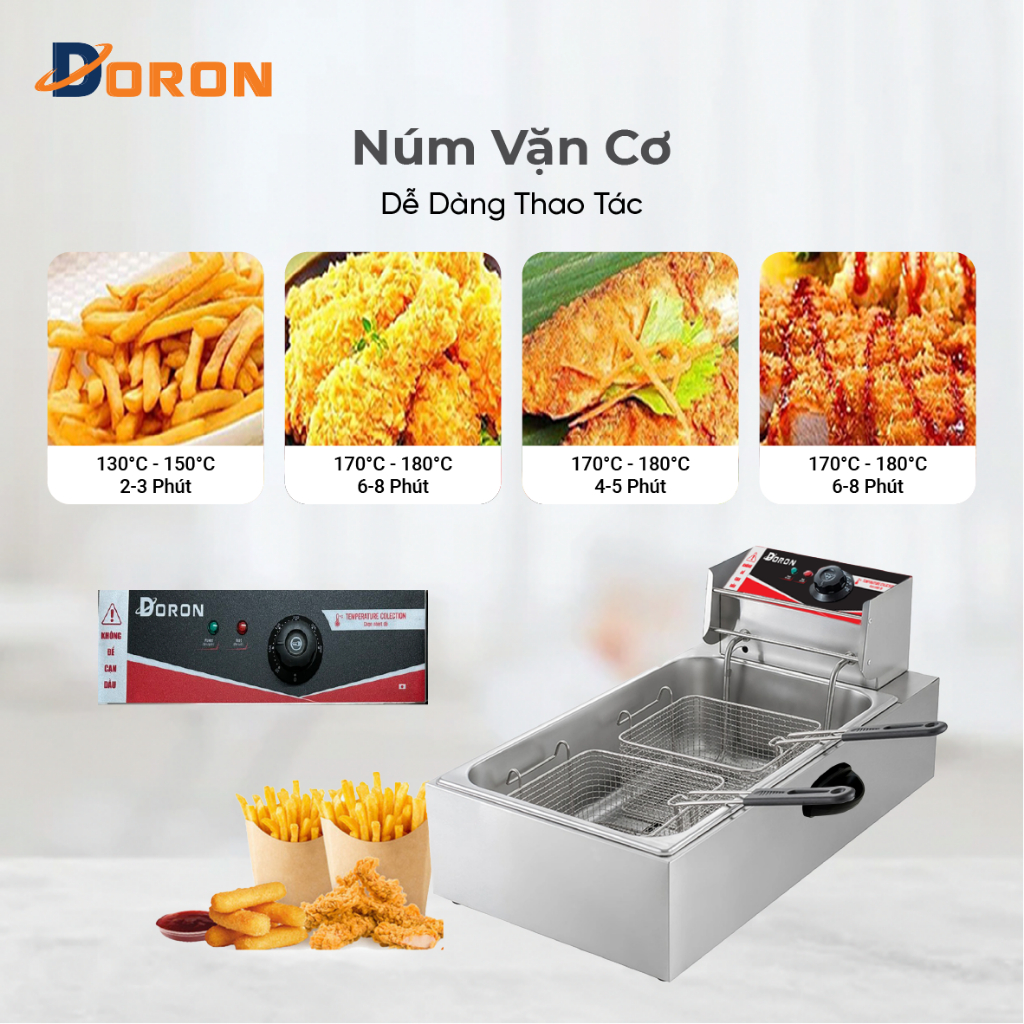 Bếp chiên nhúng 12L DORON 3000W nhiệt độ cao, sôi cực nhanh