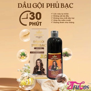 Dầu gội phủ bạc NS Organic 30 Mins For Fast Dyeing Hair Color 500ml (Gội là Nâu, Gội là Đen) 2Trucos
