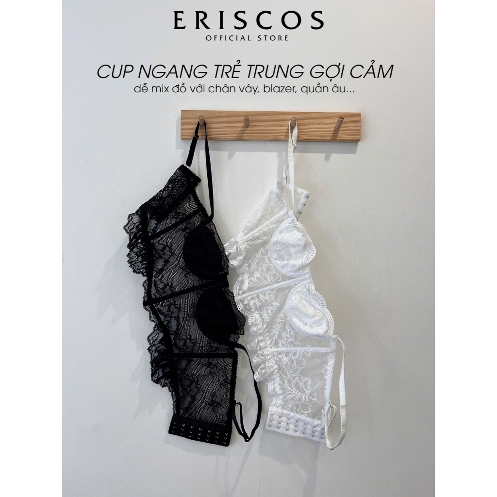Eriscos áo corset ren có gọng nâng nhẹ ngực dáng quả ngang ôm nửa quả chân áo mix bèo quyến rũ mùa Thu mix cùng blazer