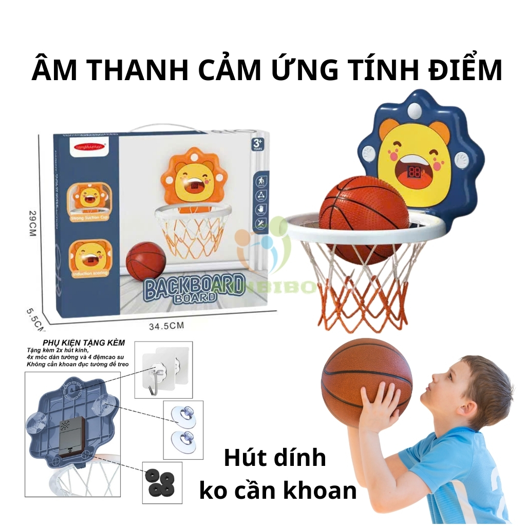 Bóng rổ cảm ứng tính điểm đồ chơi vận động trong nhà hoặc ngoài trời giúp bé phát triển chiều cao - Binbibo