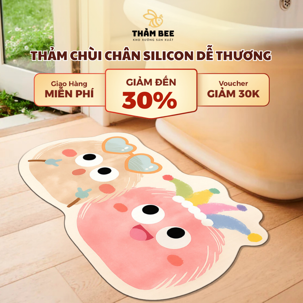 Thảm Chùi Chân Silicon Sợi Thô - Hình ảnh thực tế