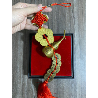 Dây Đồng Xu Hoa Mai Kim Tiền kết Hồ Lô Dây ngũ đế bằng đồng vật phẩm phong thuỷ trang trí